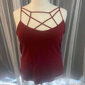 Maurices Burgundy size 3 Strappy Cami